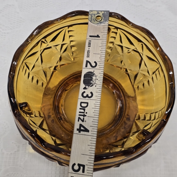 Vintage Indiana Glass Homco Large Amber Stars And Bars Fairy Lamp 3-Piece NEW - Picture 10 of 11